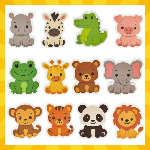 Badespielzeug Schaumstofftiere Set – 12 Bunte Badetiere mit Organizer - Easy2sell - Deluxe