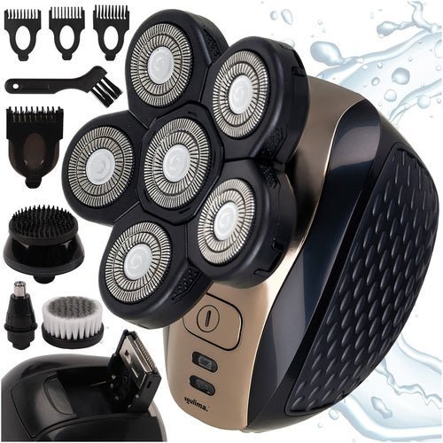 Bartschneider und Haarschneider 6 - in - 1 Set – Elektrisch, Wasserdicht, Schwarz - Easy2sell - Deluxe