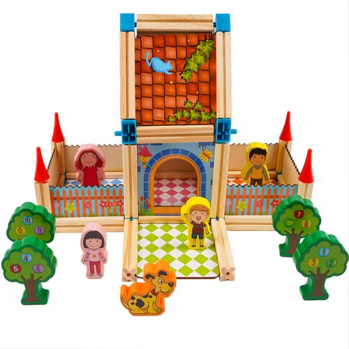 Bausteine Haus 268 Teile – Kreatives Lernspielzeug aus Holz Mehrfarbig - Easy2sell - Deluxe