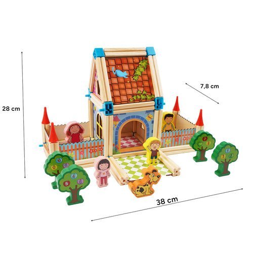 Bausteine Haus 268 Teile – Kreatives Lernspielzeug aus Holz Mehrfarbig - Easy2sell - Deluxe