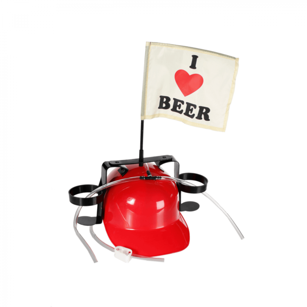 Bierhelm Trinkhelm Saufhelm für 2 Dosen Helm mit Schlauch Bier Dosenhalter Party - Easy2sell - Deluxe
