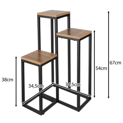 Blumenständer Metall 3 - stöckig – Pflanzenregal Loft Design für Innen & Außen - Easy2sell - Deluxe