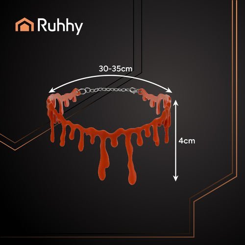 Blutige Halskette für Halloween – Rotes Blutimitat Halsband für Kostüme - Easy2sell - Deluxe