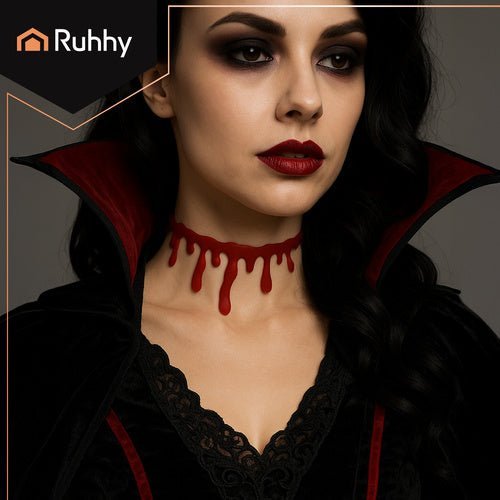 Blutige Halskette für Halloween – Rotes Blutimitat Halsband für Kostüme - Easy2sell - Deluxe