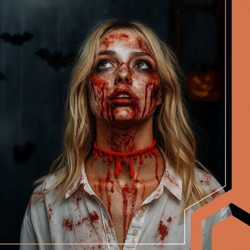 Blutige Halskette für Halloween – Rotes Blutimitat Halsband für Kostüme - Easy2sell - Deluxe