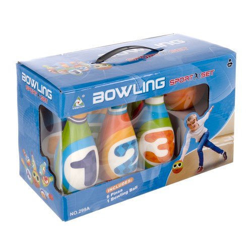 Bowling - Set für Kinder – 6 - teiliges Lernspiel aus PU - Schaum mit Zahlen - Easy2sell - Deluxe
