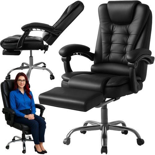 Bürostuhl mit Fußstütze - schwarz Malatec 26195 - Easy2sell - Deluxe