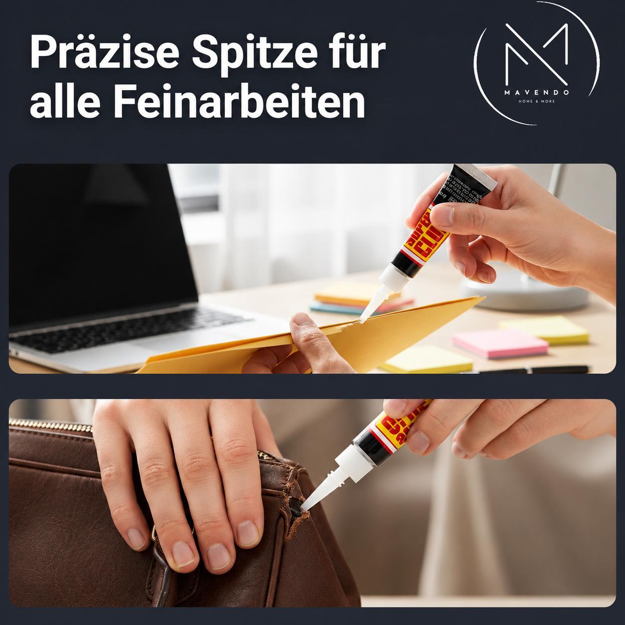 Mavendo 24x Sekundenkleber Extra Stark 3g Superkleber Schnellkleber Alleskleber Universalkleber für Metall, Kunststoff, Holz, Keramik, Gummi und Leder