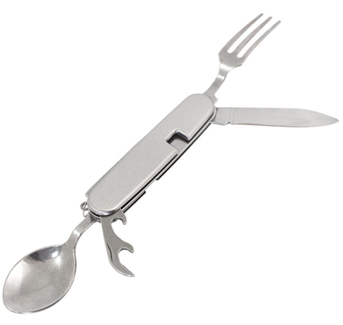 Campingbesteck Reisebesteck Feldbesteck Outdoor Gabel Messer Löffel Edelstahl - Easy2sell - Deluxe