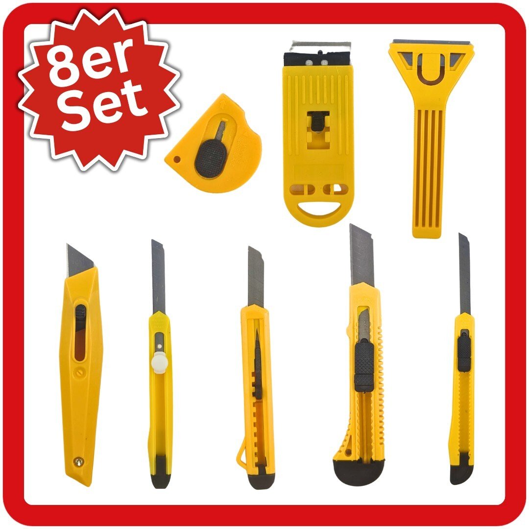 Cuttermesser Set, Cutter Messer, Teppichmesser, Paketmesser, Kartonmesser Kit - Easy2sell - Deluxe