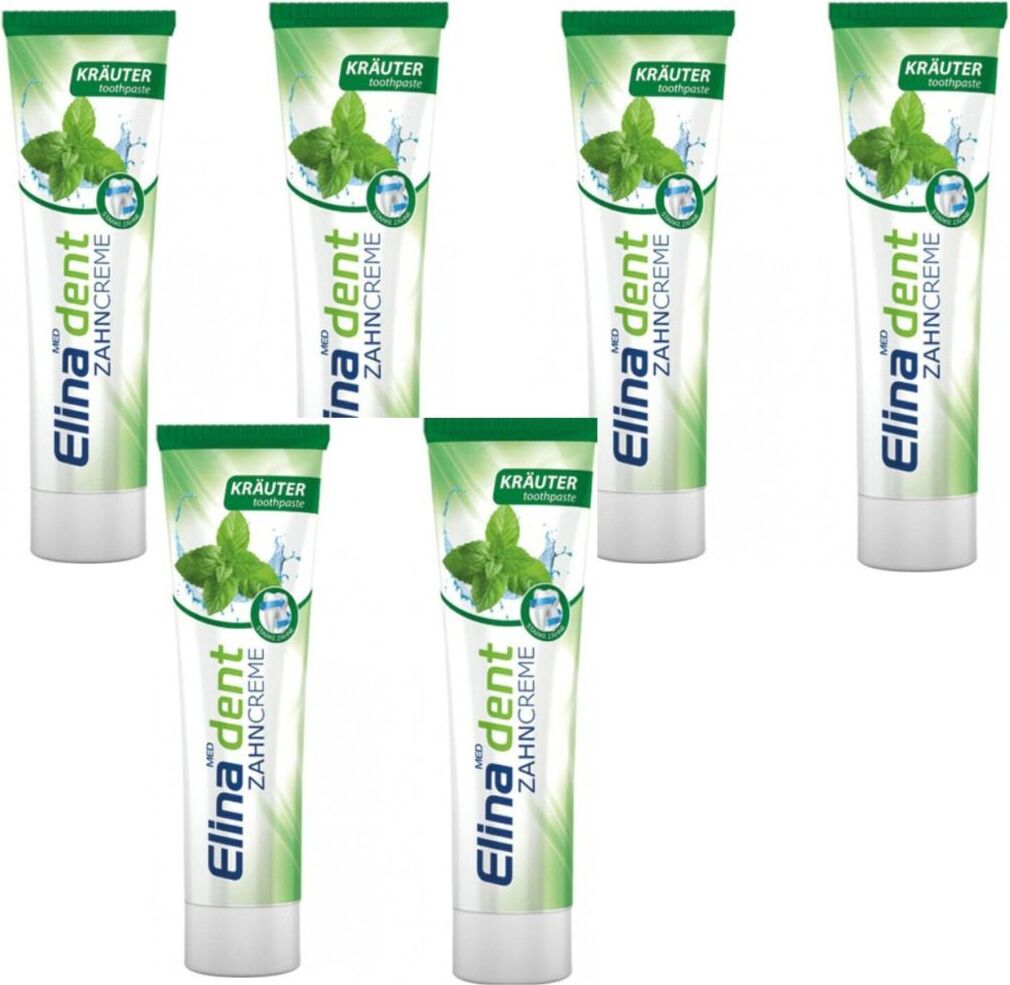 6x100 ml Zahncreme Elina Kräuter ohne Fluorid