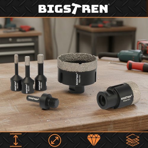 Diamant - Lochsägen - Set M14 für Steinzeug und Keramik, 6 - teilig, 6 - 68 mm - Easy2sell - Deluxe
