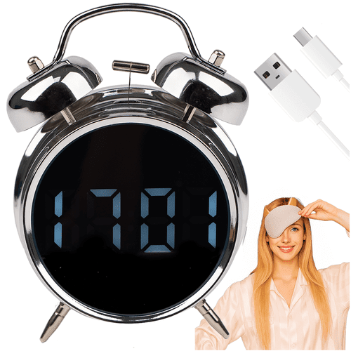 Digitaler Wecker mit Sprachsteuerung, LED Display, Silber/Weiß, 16x10cm - Easy2sell - Deluxe