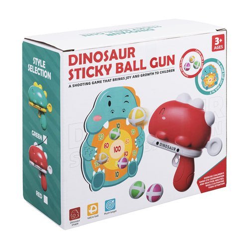Dinosaurier Schießspiel mit Luftgewehr, Zielscheibe und 6 Bällen - Easy2sell - Deluxe