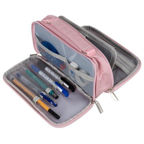 Doppelt faltbares Federmäppchen mit Stauraum – rosa - Easy2sell - Deluxe