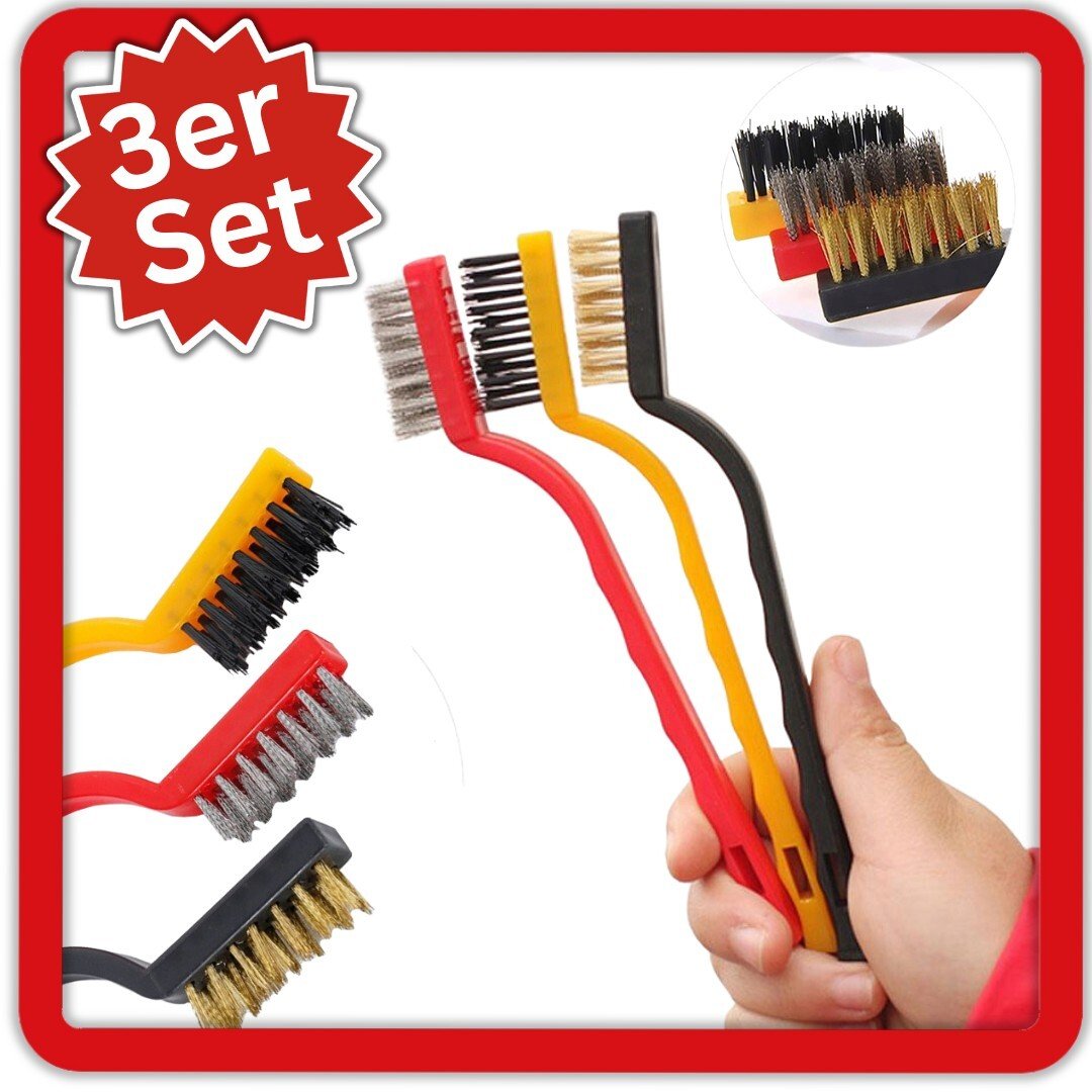 Drahtbürste Reinigungsbürste Metallbürste Messingbürste Nylon Hand Bürsten Set - Easy2sell - Deluxe