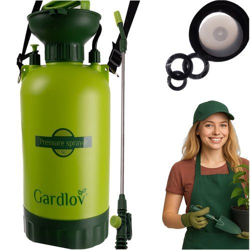 Drucksprüher 5L Gartenspritze mit 150cm Schlauch und Schultergurt, Grün - Easy2sell - Deluxe