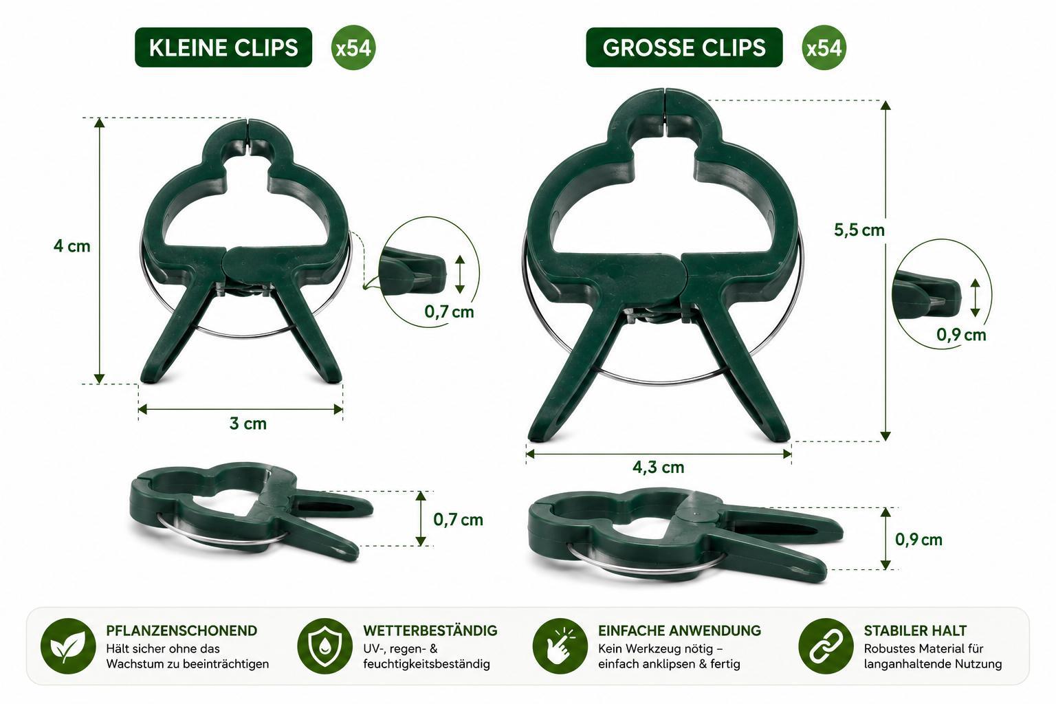 108x Pflanzenclips Pflanzenbinder Pflanzenklammern Pflanzenhalter Rankhilfe Clips