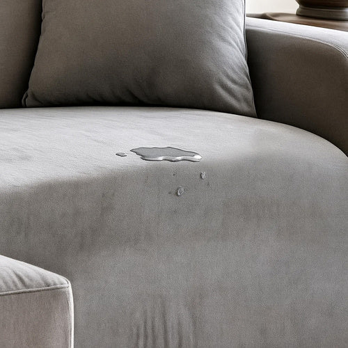 Ecksofa Bezug Samt Elastisch – Sofabezug Hellgrau 145 - 185 cm mit Kissen - Easy2sell - Deluxe