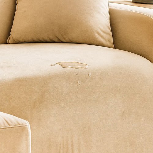 Ecksofabezug aus Samt – Elastische Sofa Abdeckung Beige 145 - 185 cm - Easy2sell - Deluxe
