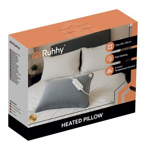 Elektrisches Heizkissen für Rücken und Nacken – 60x38 cm, Grau, 4 Stufen - Easy2sell - Deluxe