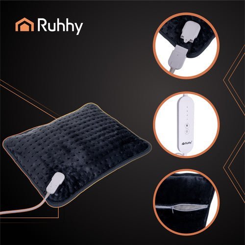 Elektrisches Heizkissen für Rücken und Nacken – 60x38 cm, Grau, 4 Stufen - Easy2sell - Deluxe