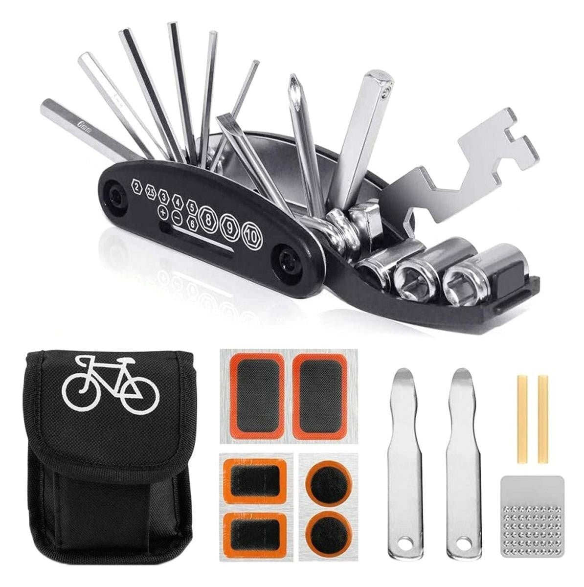 Fahrrad Multitool Set Schlauch Reparatur faltbar, Flickzeug, 13 - teilig, E - Bike - Easy2sell - Deluxe
