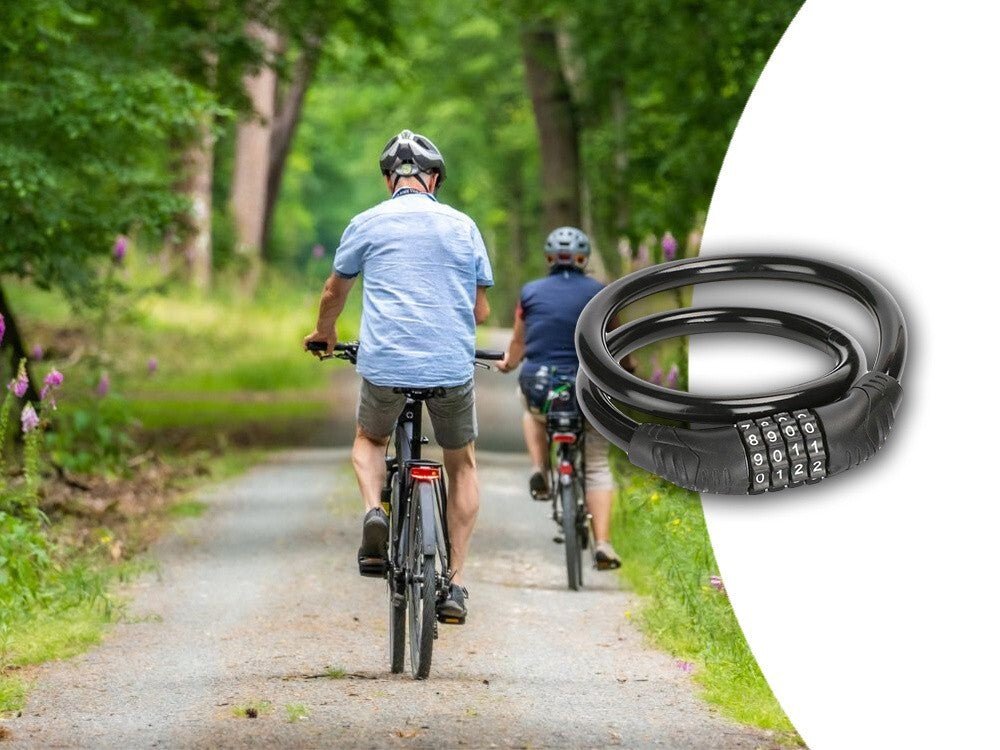 Fahrrad Schloss Fahrradschloss Zahlenschloss Kabelschloss mit Code in schwarz - Easy2sell - Deluxe