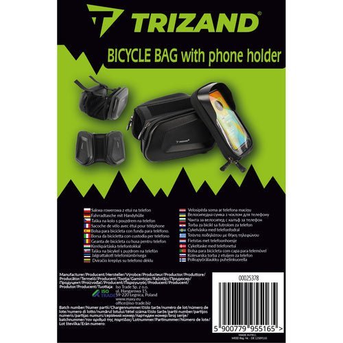 Fahrradtasche mit Handyhülle und Sonnenblende, schwarz - Easy2sell - Deluxe