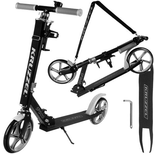Faltbarer City - Scooter mit großem Räder, schwarz - grau - Easy2sell - Deluxe
