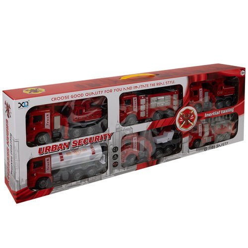 Feuerwehrauto Spielzeug Set 6 - teilig – Rettungsfahrzeuge Rot ab 3 Jahren - Easy2sell - Deluxe
