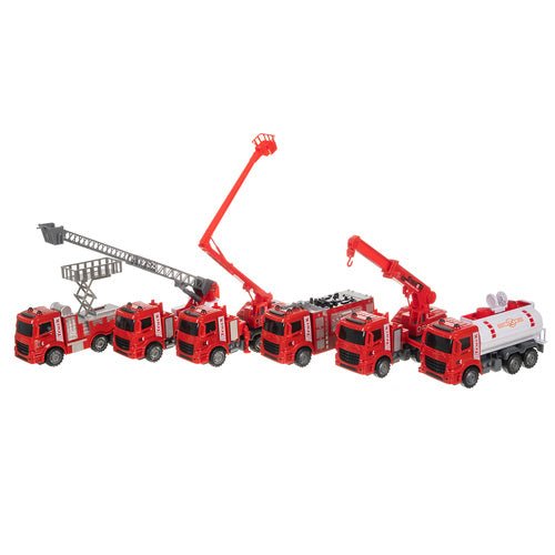 Feuerwehrauto Spielzeug Set 6 - teilig – Rettungsfahrzeuge Rot ab 3 Jahren - Easy2sell - Deluxe