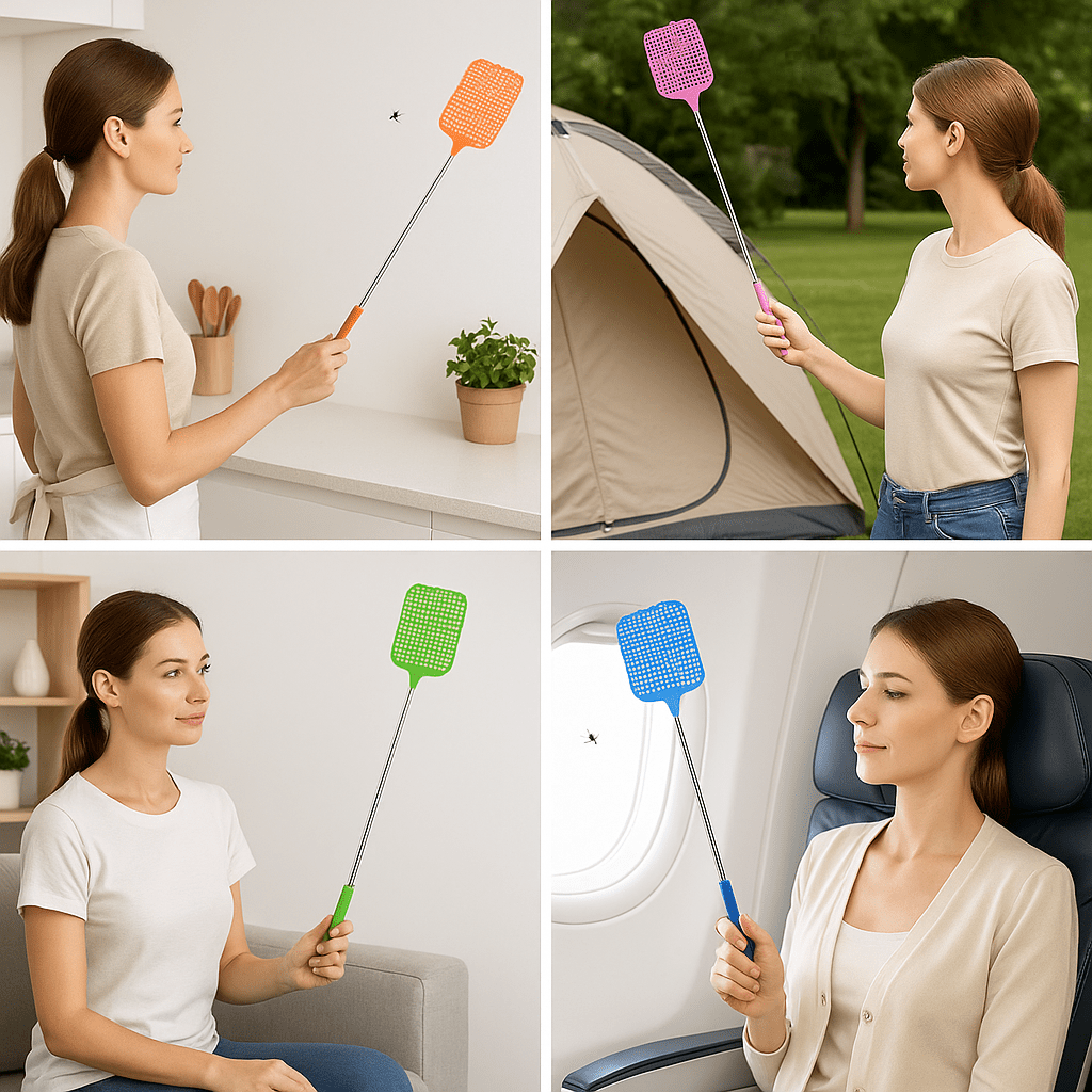 Fliegenklatsche Ausziehbar Teleskop Fliegen Klatsche Wespen Mücken Insekten Set - Easy2sell - Deluxe