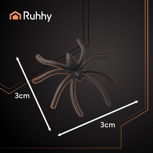 Fluoreszierendes Spinnennetz mit 20 Spinnen – Halloween Deko Set Schwarz - Easy2sell - Deluxe