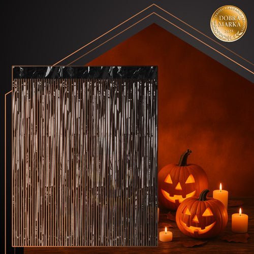 Fransenvorhang Schwarz 100x200cm – 2er Set Folienvorhang für Party Deko - Easy2sell - Deluxe