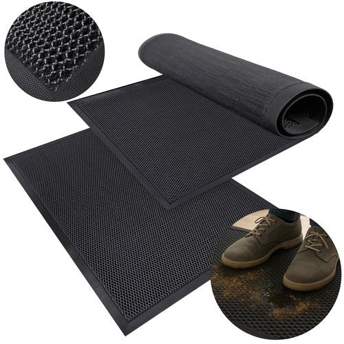 Fußmatte Rutschfest 60x90 cm – Eingangsmatte Schwarz für Außen aus TPE - Easy2sell - Deluxe