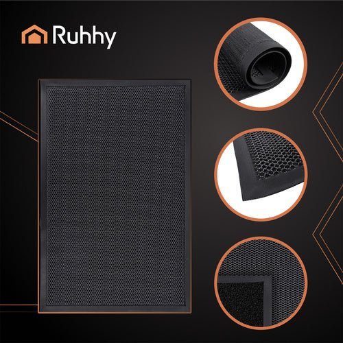 Fußmatte Rutschfest 60x90 cm – Eingangsmatte Schwarz für Außen aus TPE - Easy2sell - Deluxe