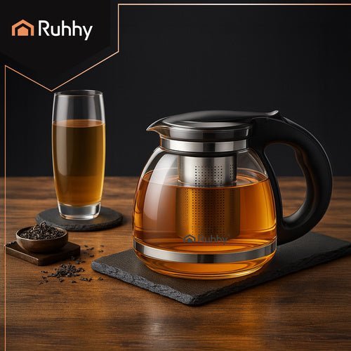 Glasteekanne 2L mit Sieb – Hitzebeständiger Krug für Tee und Kaffee - Easy2sell - Deluxe