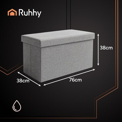 Grauer Stoffpouf 76x38x38cm Ruhhy 26131 - Easy2sell - Deluxe