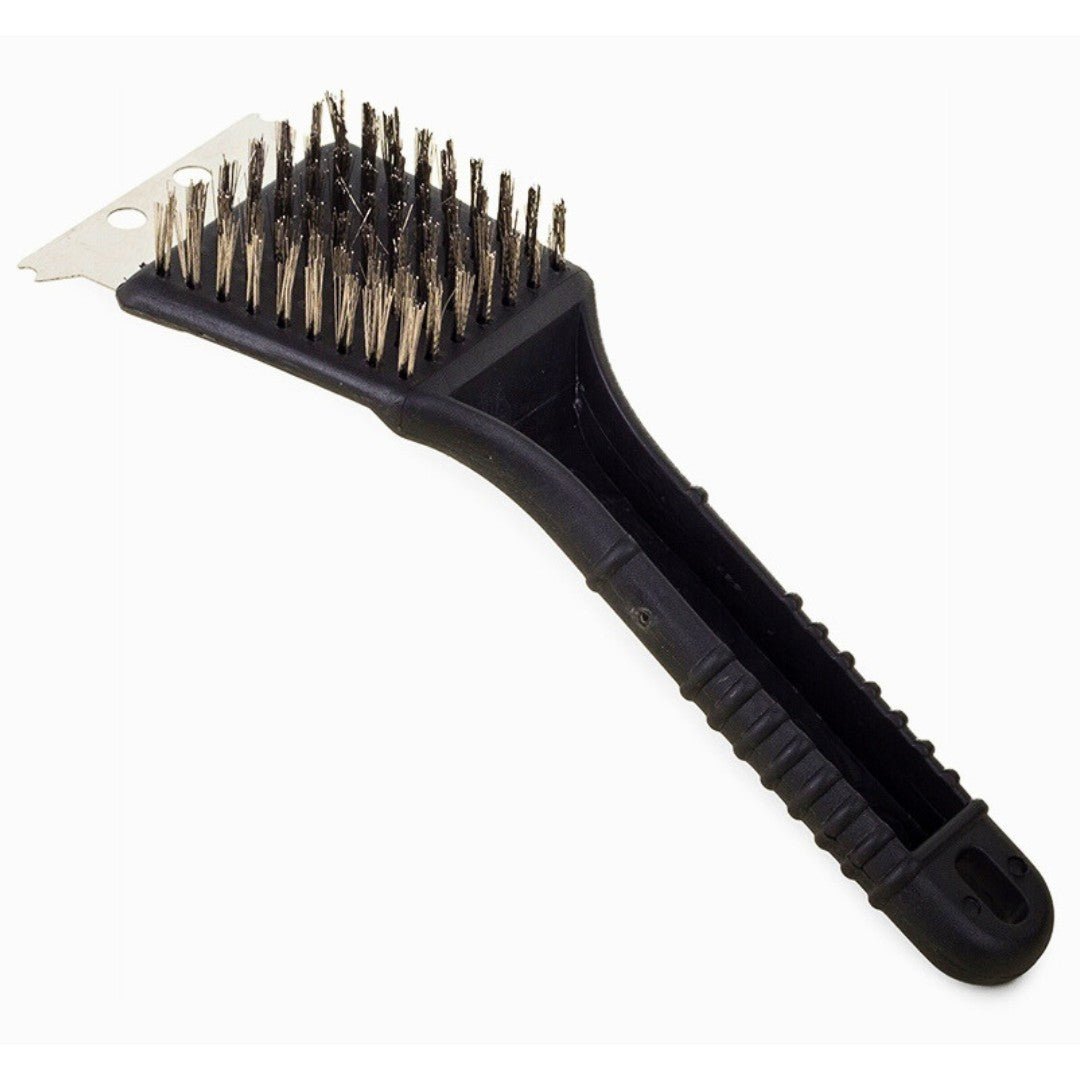 Grillbürste im 3er - Set: 2in1 Grill - Reinigungsbürsten Edelstahl Bürsten - Schaber - Easy2sell - Deluxe