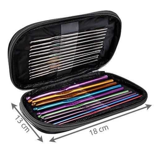 Häkelset für Anfänger – 69 - teiliges Set mit Etui, Garn und Nadeln - Easy2sell - Deluxe