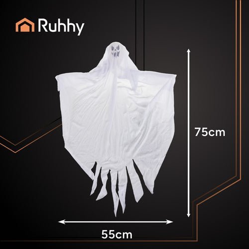 Halloween Geister Hängedeko 3er - Set – Weißer Stoff, 75 cm Grusel - Dekoration - Easy2sell - Deluxe