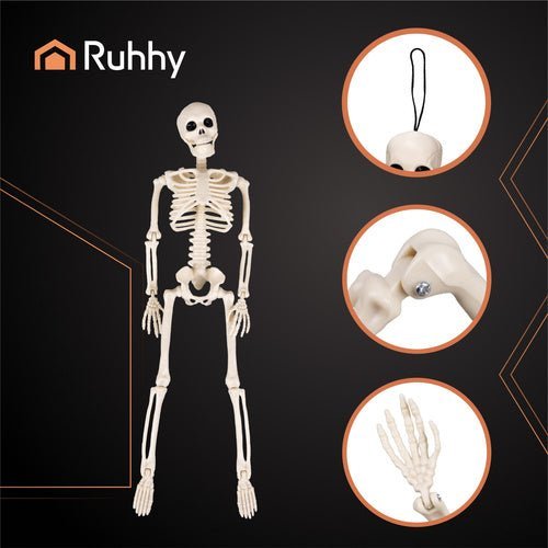 Halloween Skelett Hängedeko – Bewegliche Gliedmaßen, 40 cm, Weiß, ABS - Easy2sell - Deluxe