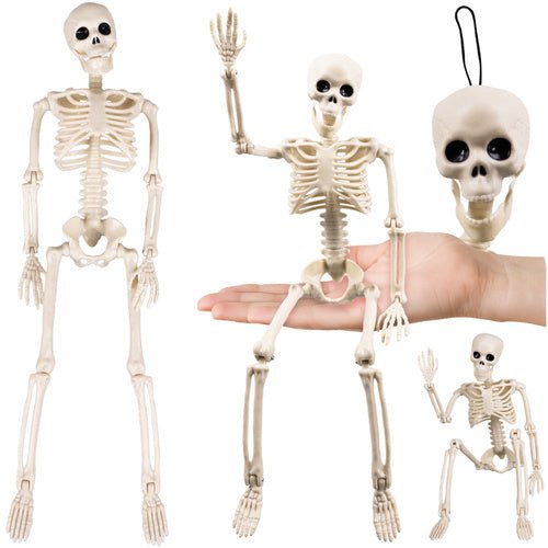 Halloween Skelett Hängedeko – Bewegliche Gliedmaßen, 40 cm, Weiß, ABS - Easy2sell - Deluxe