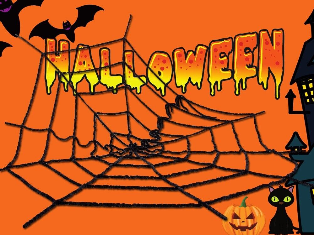 Halloween Spinnennetz Spinnweben Spinnen Netz Party Horror Dekoration 90x90cm - Easy2sell - Deluxe