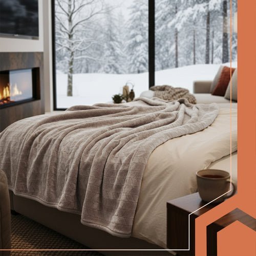 Heizdecke 180x130 cm Beige – Heizmatte mit Fernbedienung und 10 Stufen - Easy2sell - Deluxe