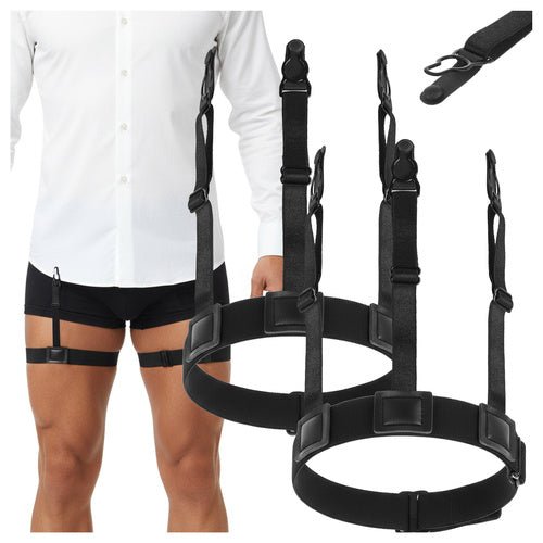 Hemdenhalter 2er Set für Herren – Elastische Hemdstraps in Schwarz - Easy2sell - Deluxe