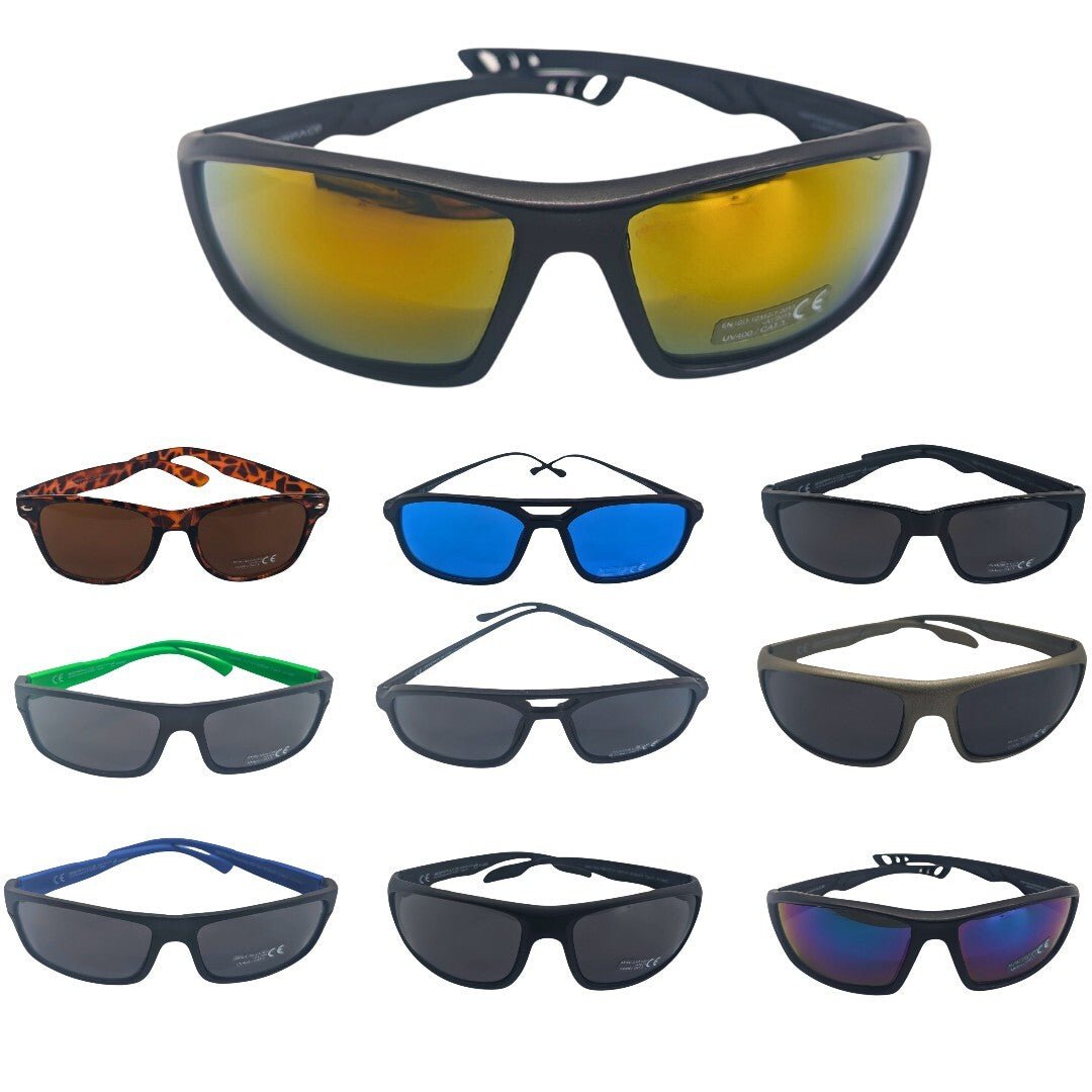 Herren Sonnenbrille Polarisiert Verspiegelt Rechteckig UV400 Schutz Strand Sport - Easy2sell - Deluxe