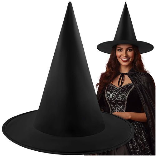 Hexenhut Schwarz mit breiter Krempe – Klassischer Hut für Halloween - Easy2sell - Deluxe