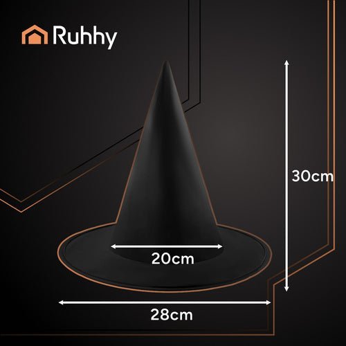 Hexenhut Schwarz mit breiter Krempe – Klassischer Hut für Halloween - Easy2sell - Deluxe